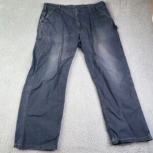 Vintage Carhartt 40 X 32 Blue Carpenter Distressed Dungaree Fit B151 BLB SPOTS